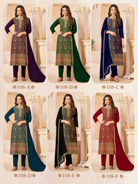 OS 108 Dola Jecard With Daimond Work Chudidar suit Churidar Salwar Suits Wholesale