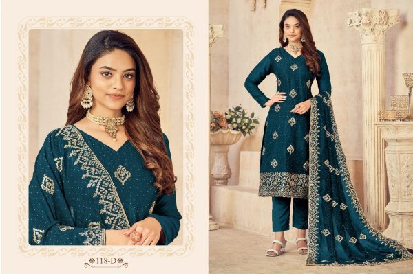 OS 118  vichitra  Silk with embrodery Work  Salwar Suit collection  Churidar Salwar Suits Wholesale