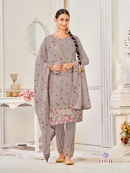 OS  119 Heavy Georgette With Embrodery Suit Collection  Churidar Salwar Suits Wholesale