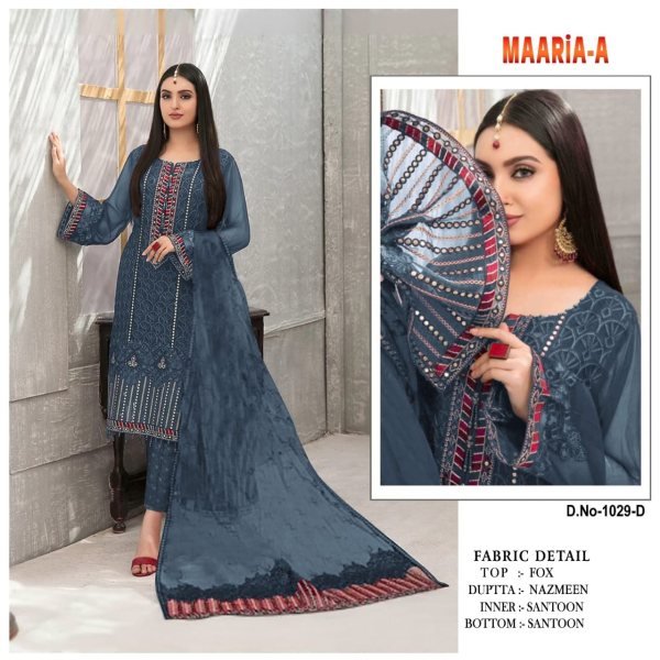  Pakistani 1029 Georgette embroidered party wear pakistani suit singles Pakistani Suits Wholesale