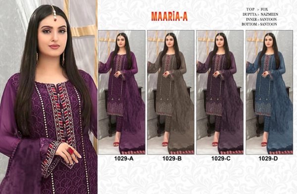  Pakistani 1029 Georgette embroidered party wear pakistani suit singles Pakistani Suits Wholesale