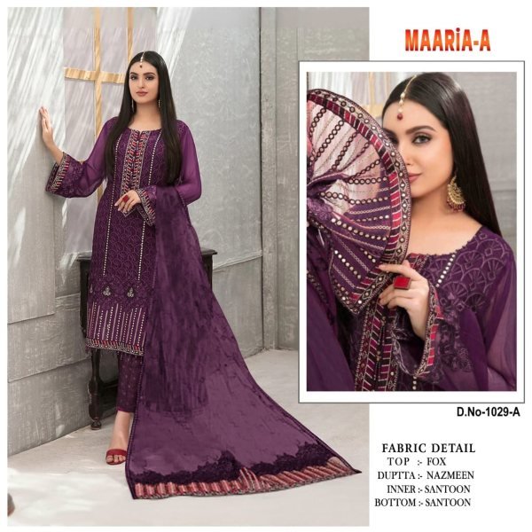  Pakistani 1029 Georgette embroidered party wear pakistani suit singles Pakistani Suits Wholesale