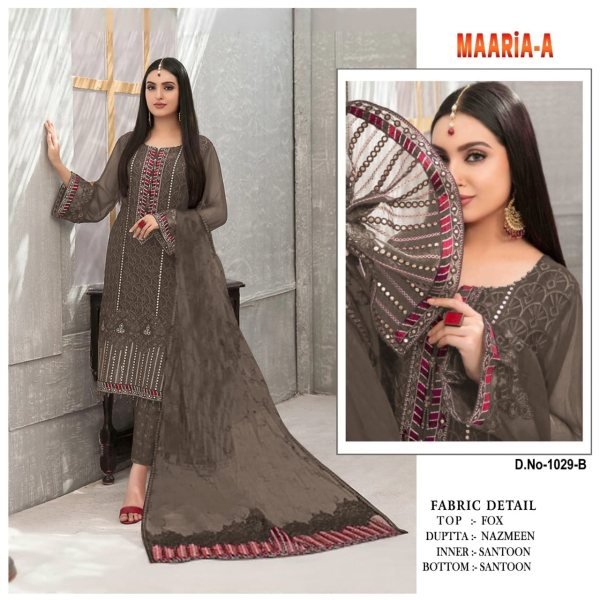  Pakistani 1029 Georgette embroidered party wear pakistani suit singles Pakistani Suits Wholesale
