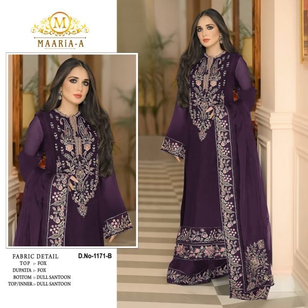 Pakistani Heavy Georgette Suit Embroidered with Tassel Dupatta & Dull Santoon Bottom Ready-to-Wear For Best Price Pakistani Suits Wholesale