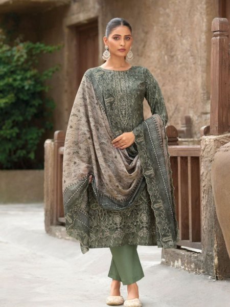 Pakistani Lawn Cotton Embroidered Suit with Mal Cotton Dupatta by Bin Saeed Vol 23 Pakistani Suits Wholesale