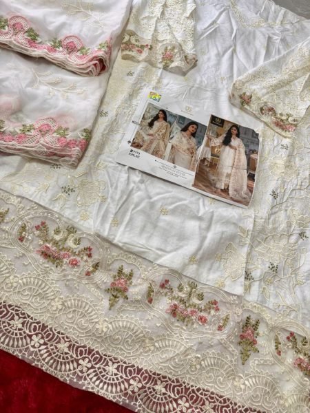 Pakistani Suit Heavy Embroidered Cotton Rayon Kameez with Rayon Bottoms   Organza Dupatta Best Price Pakistani Suits Wholesale