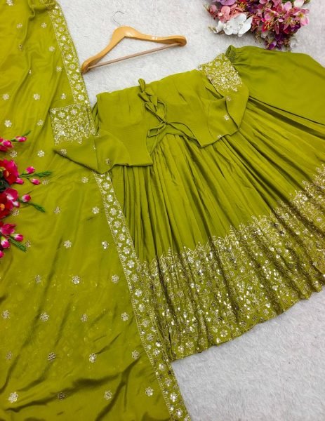 Parrot Green Embroidered Anarkali Suit  With Dupatta   Online  Ready To Wear Collection