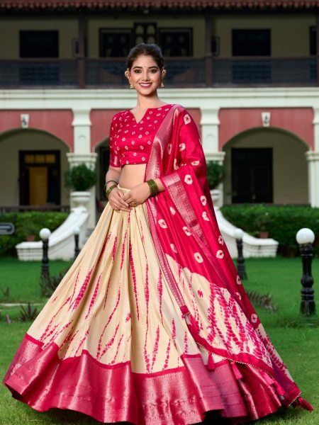 Party Wear Beautiful Dola Silk Half Saree Lehenga Choli in Multi Color 