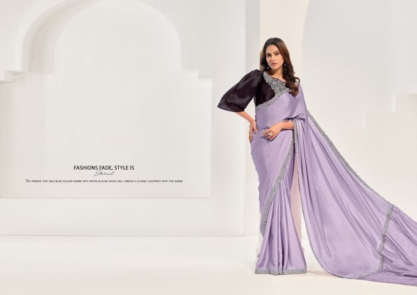 Party Wear Crape Satin Silk Saree Collection   Norita 43900 Series Saanjh Catalog Bollywood Fancy Sarees Wholesale