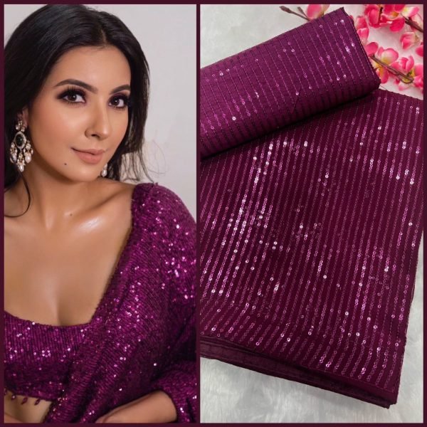 Party Wear Georgette Saree With Sequence Work  Georgette Sarees Wholesale