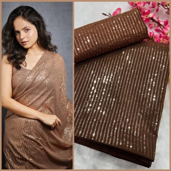 Party Wear Georgette Saree With Sequence Work  Georgette Sarees Wholesale