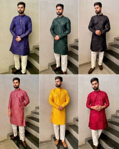 Party Wear Heavy Banglori Silk Kurta Pajama Kurta Pajama Wholesale
