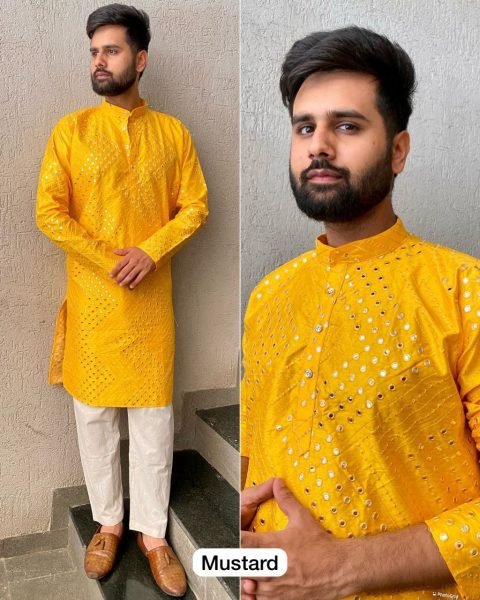 Party Wear Heavy Banglori Silk Kurta Pajama Kurta Pajama Wholesale