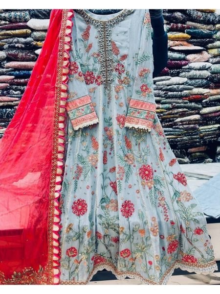 Party Wear Heavy Faux Georgette With Sequence Work Pakistani Style Suit Ready To Wear Collection