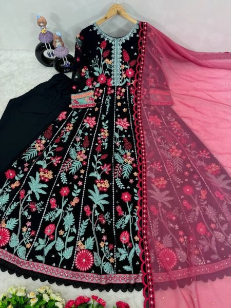 Party Wear Heavy Faux Georgette With Sequence Work Pakistani Style Suit Ready To Wear Collection