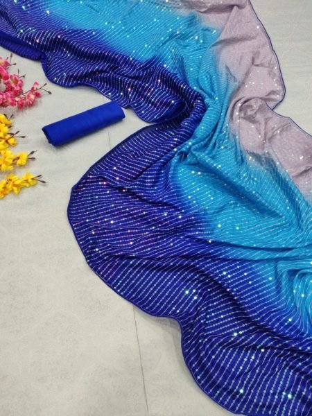 Party Wear Heavy Vichitra Silk Saree With Sequence Work  Silk Sarees Wholesale