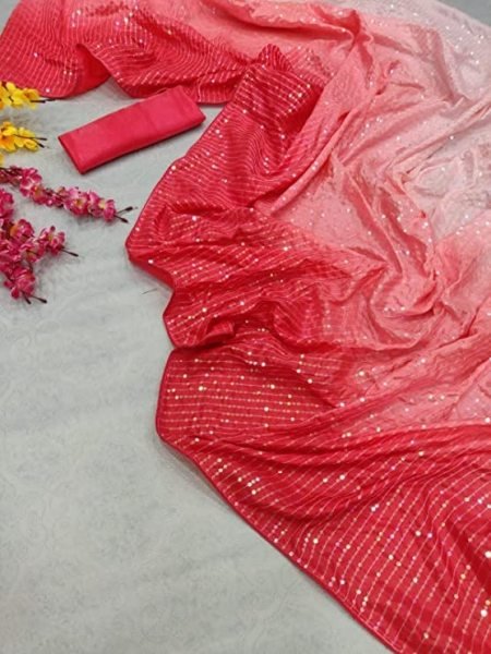 Party Wear Heavy Vichitra Silk Saree With Sequence Work  Silk Sarees Wholesale