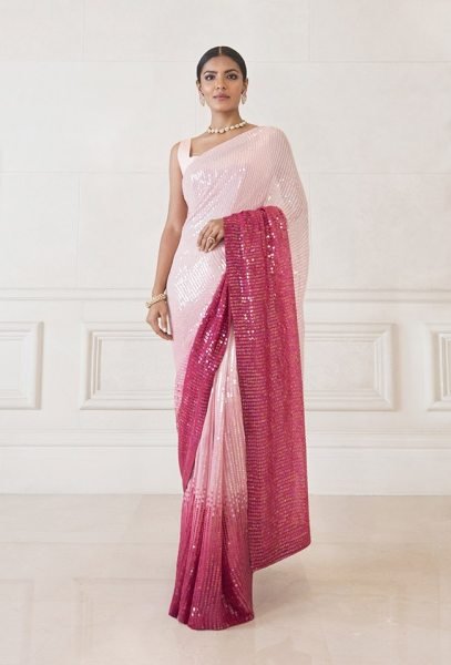 Party Wear Heavy Vichitra Silk Saree With Sequence Work  Silk Sarees Wholesale