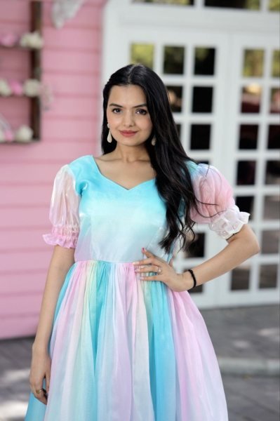 Party Wear Jimmy Silk Gown Wholesale Anarkali Kurtis 