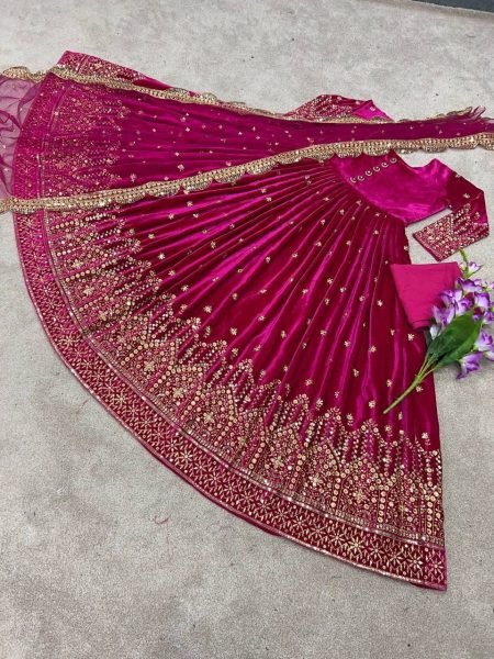  Party Wear Look Heavy Viscos Velvet With Heavy Embroidery Work Gown With Dupatta  Ready To Wear Collection