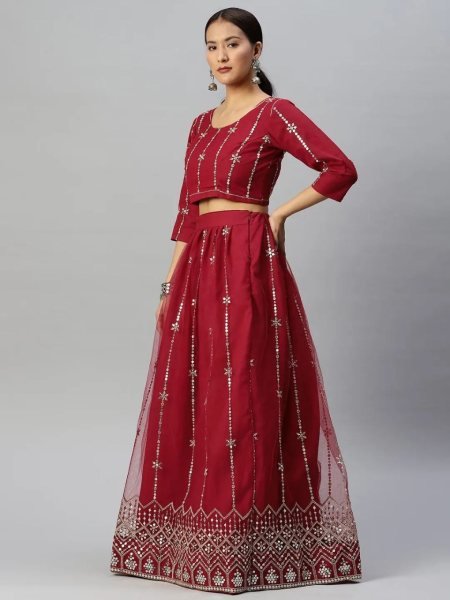 Party Wear Net Lehenga Choli With Sequence   Embroidery Work  Designer Lehenga Choli