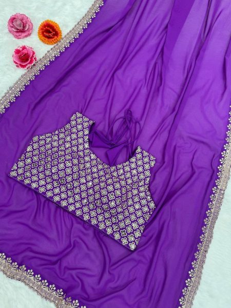 Party Wear Rangoli Silk Saree With Embroidery Work Bollywood Fancy Sarees Wholesale