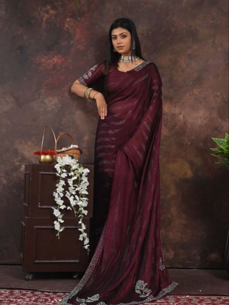 Party Wear Silk Georgette Saree For Women Sarees 