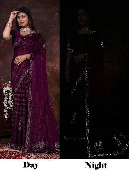 Party Wear Silk Georgette Saree For Women Silk Sarees Wholesale