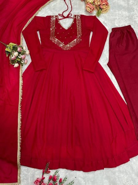 Partywear Georgette Anarkali  Suit Set With Bottom With Dupatta India Women s Wear  Anarkali Kurtis 