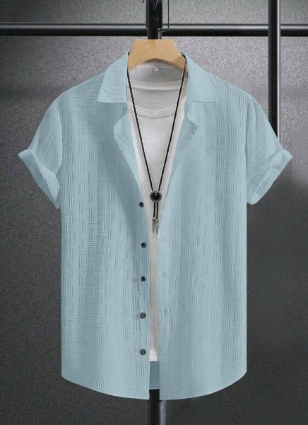 Pastel Colour Mens Imported Shirt With Short Sleeves Mens Shirt