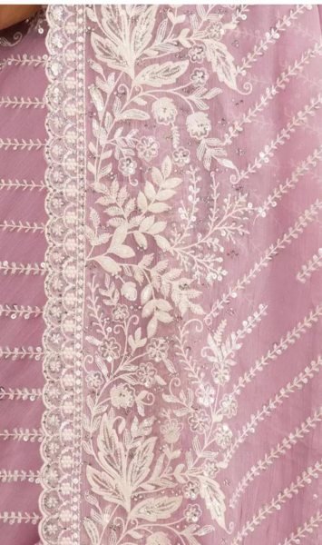 Pastel Fox Georgette Saree Thread and Sequin Embroidery for Summer Georgette Sarees Wholesale