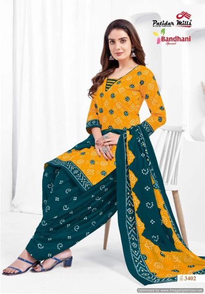 Patidar Mills Bandhani Dress Material Collection  Full Set Dress Material