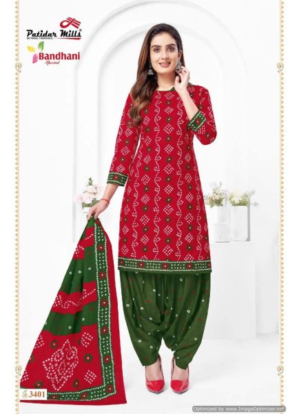 Patidar Mills Bandhani Dress Material Collection  Full Set Dress Material