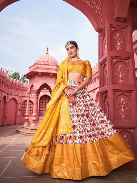 Patola Print with foil work dola silk lehenga Collection  Navratri Lehnega Choli