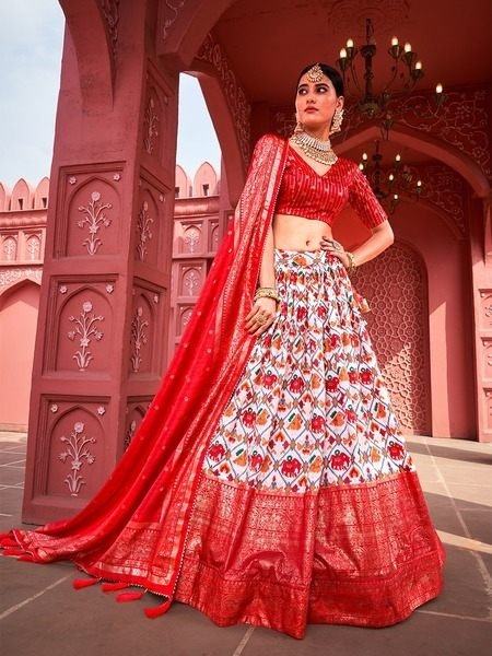 Patola Print with foil work dola silk lehenga Collection  Navratri Lehnega Choli