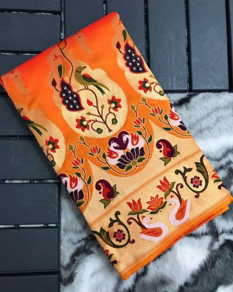 Peacock Border Paithani Weaves Sarees For Women  Patola Silk Sarees Wholesale