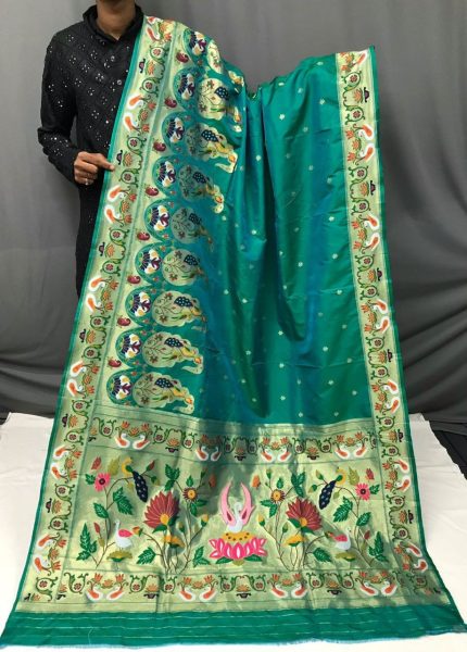 Peacock Border Paithani Weaves Sarees For Women  Patola Silk Sarees Wholesale