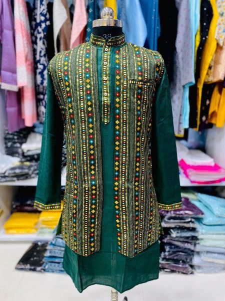 Perfect Blend Kurta With Separate Multi Colour Jacket  Kurta Pajama Wholesale