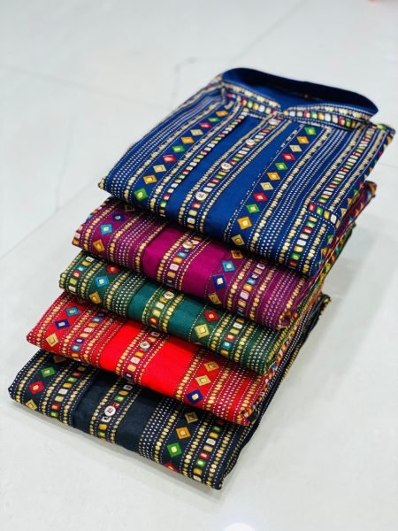 Perfect Blend Kurta With Separate Multi Colour Jacket  Kurta Pajama Wholesale