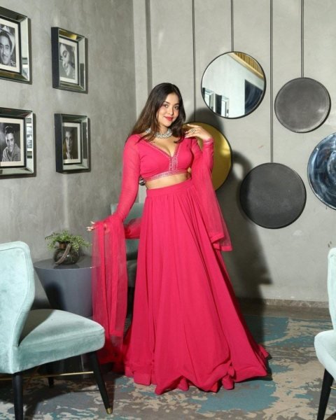 Pink Color Designer Fox Georgette Lehenga Choli  Designer Lehenga Choli