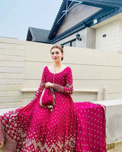 Pink Color Faux Georgette Gown With Embroidery Work  Dupatta Ready To Wear Collection