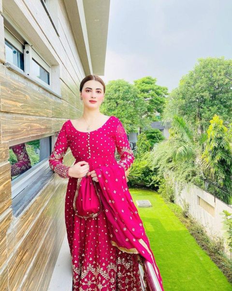 Pink Color Faux Georgette Gown With Embroidery Work  Dupatta Ready To Wear Collection