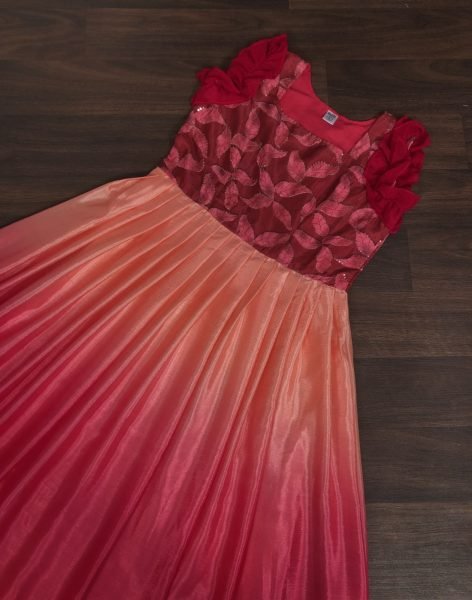 Pink  Colour Designer Chinon Silk Gown  Anarkali Kurtis 