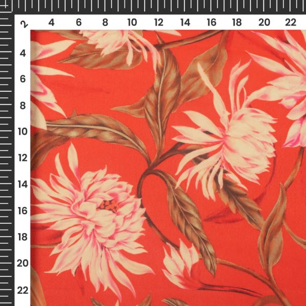 Pink Floral Digital Print Georgette Fabric Digital print 