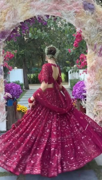 Pink Georgette With Sequnce Lehnega  Choli Collection  Designer Lehenga Choli