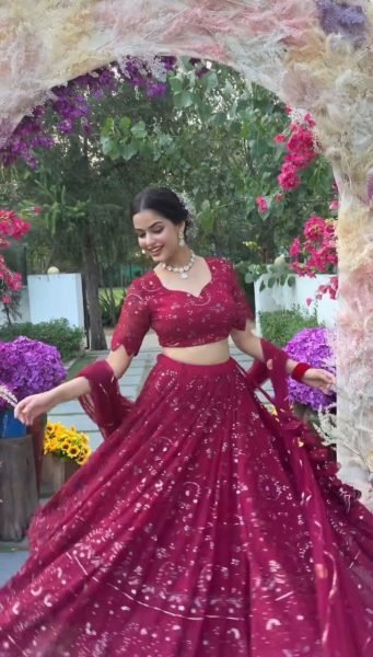 Pink Georgette With Sequnce Lehnega  Choli Collection  Designer Lehenga Choli