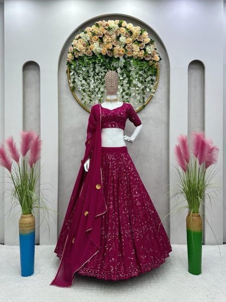 Pink Georgette With Sequnce Lehnega  Choli Collection  Designer Lehenga Choli