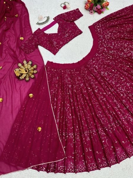 Pink Georgette With Sequnce Lehnega  Choli Collection  Designer Lehenga Choli