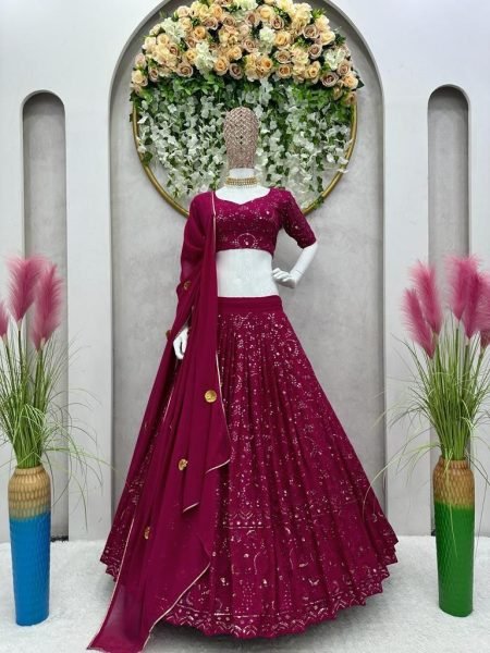 Pink Georgette With Sequnce Lehnega  Choli Collection  Designer Lehenga Choli