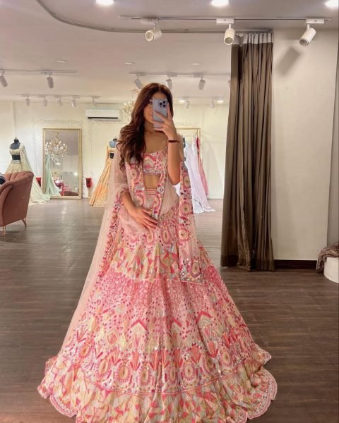 Pink Most Beautiful Latest Sequins Work Lehenga Collection Designer Lehenga Choli